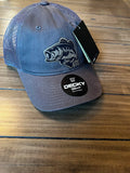 Charcoal low profile trucker hat with bass patch