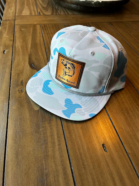 Saltwater Duck Camo 5 panel with copper fish patch