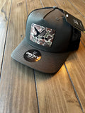 Loden trucker hat with camo duck patch