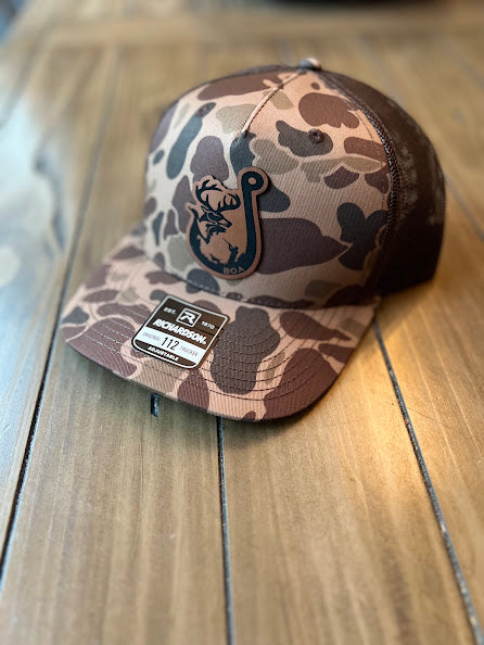BARK DUCK CAMO/BROWN 5 panel with hook patch