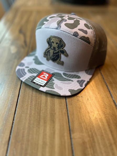 MARSH DUCK CAMO/LODEN 7 panel with bird dog patch