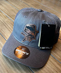 charcoal low profile trucker hat with Mahi patch